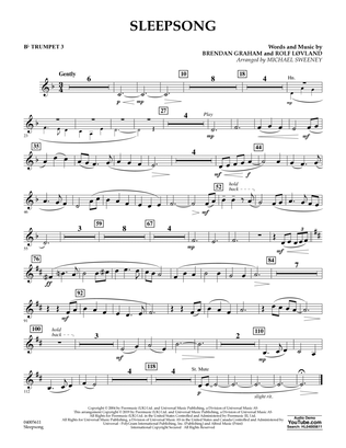 Sleepsong (arr. Michael Sweeney) - Bb Trumpet 3