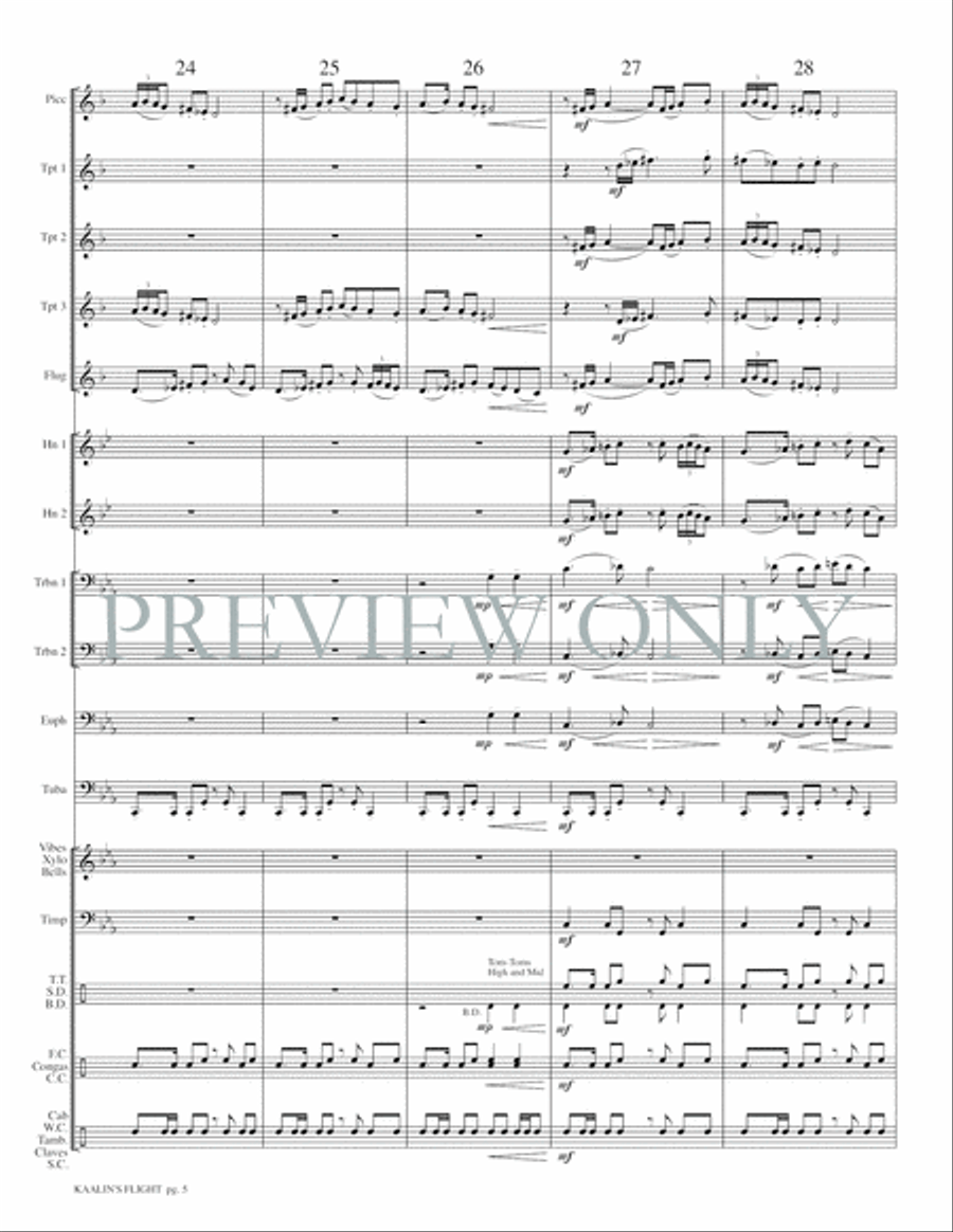 Kaalin's Flight Kaalin's Flight Small Ensemble scores gallery preview page 7