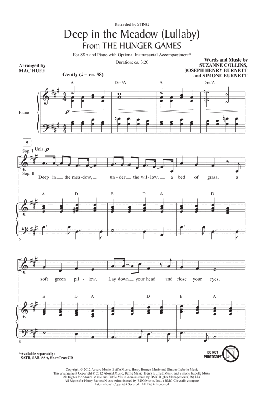 Deep In The Meadow SSA scores gallery preview page 1