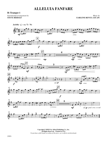 Alleluia Fanfare: 1st B-flat Trumpet