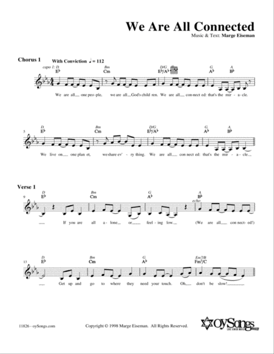 We Are All Connected We Are All Connected Piano scores gallery preview page 1