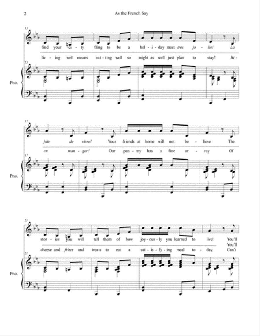 As the French Say Unison Choir scores gallery preview page 3