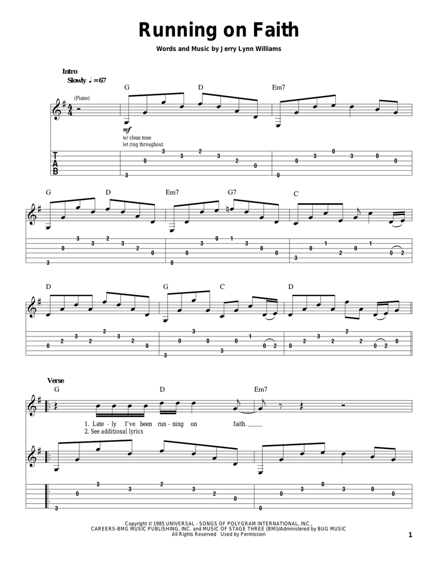 Running On Faith Acoustic Guitar scores gallery preview page 1