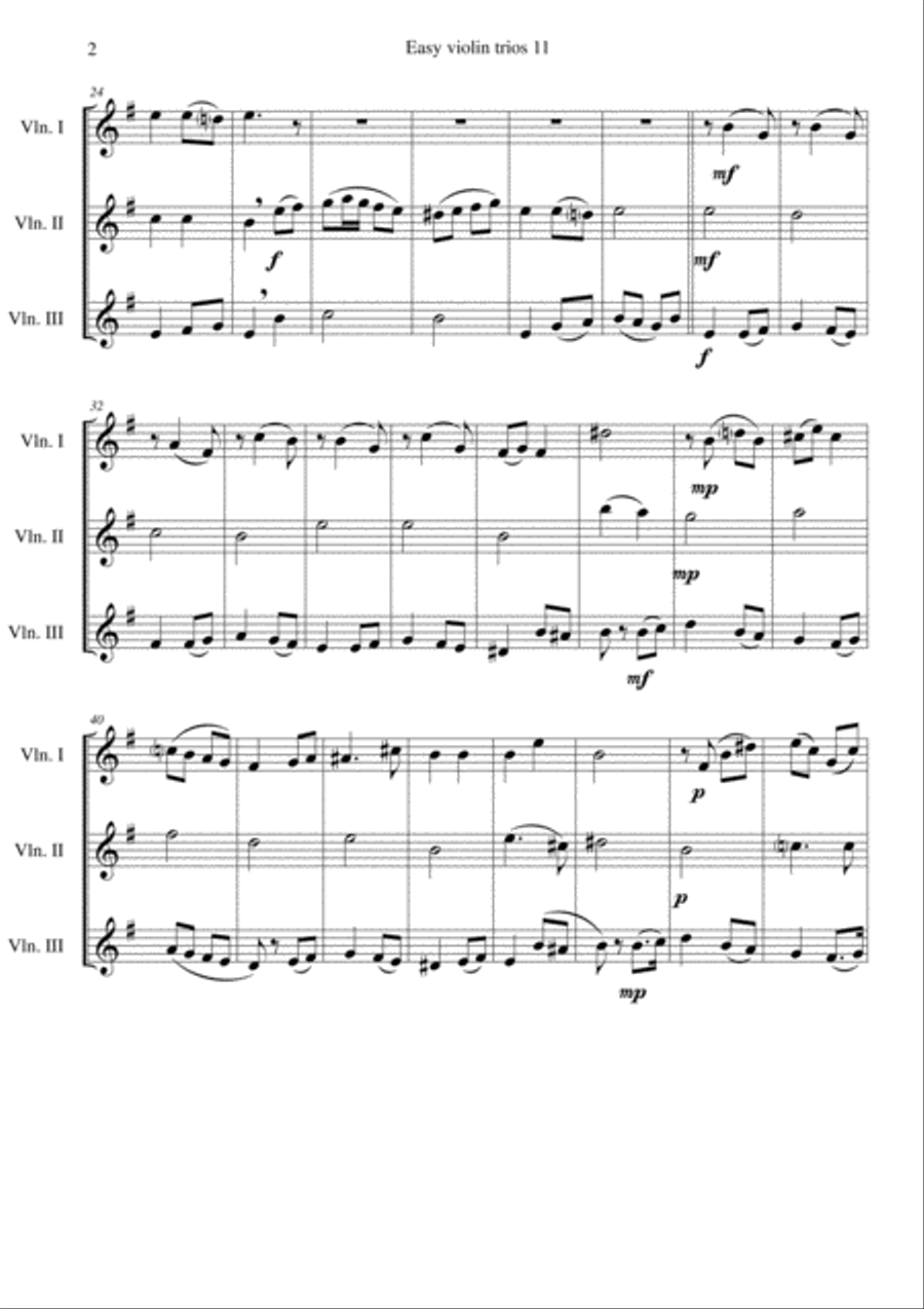 The Oak and the Ash (A North country maid) for violin trio Violin Solo scores gallery preview page 2