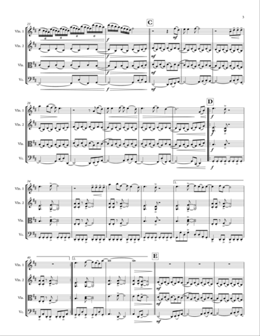 Don't Stop Believin' String Quartet scores gallery preview page 3