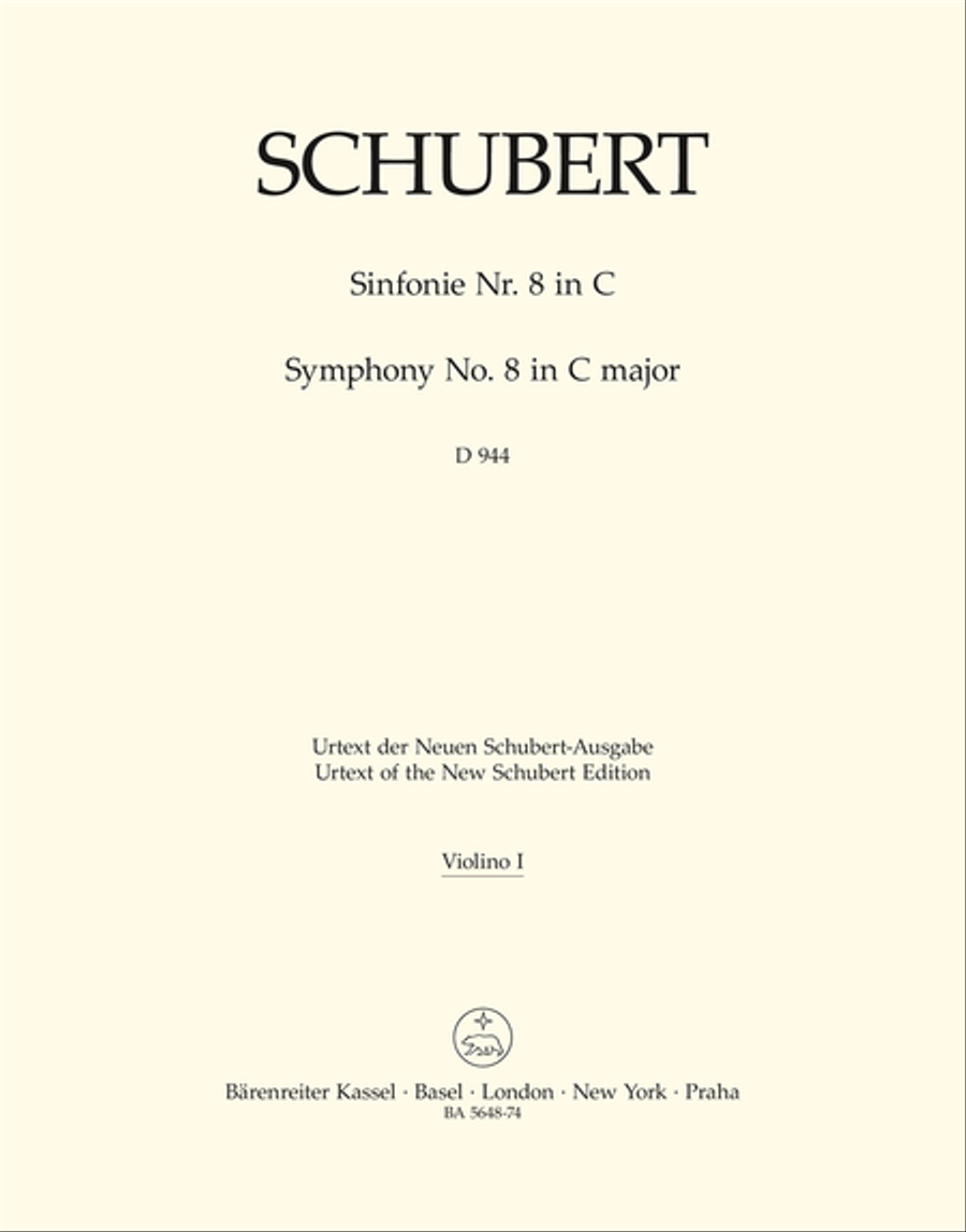 Symphony, No. 8 C major D 944 'The Great' Violin scores gallery preview page 1