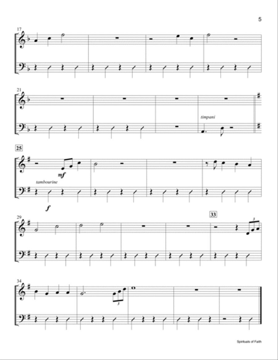 Spirituals of Faith - Percussion Percussion scores gallery preview page 5