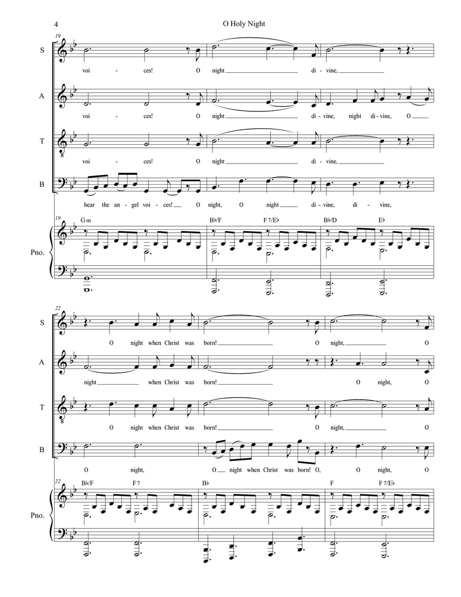 O Holy Night (Vocal Quartet - (SATB) - Medium/Low Key) O Holy Night (Vocal Quartet - (SATB) - Medium/Low Key) 4-Part scores gallery preview page 5