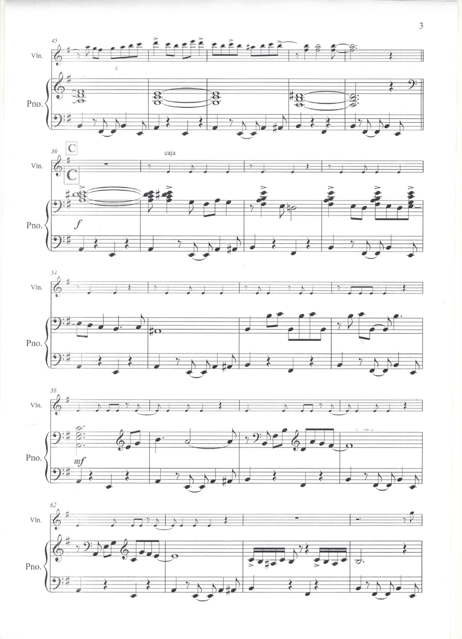 Entre Dos Aguas - Paco de Lucia - Violin & Piano Violin Solo scores gallery preview page 3