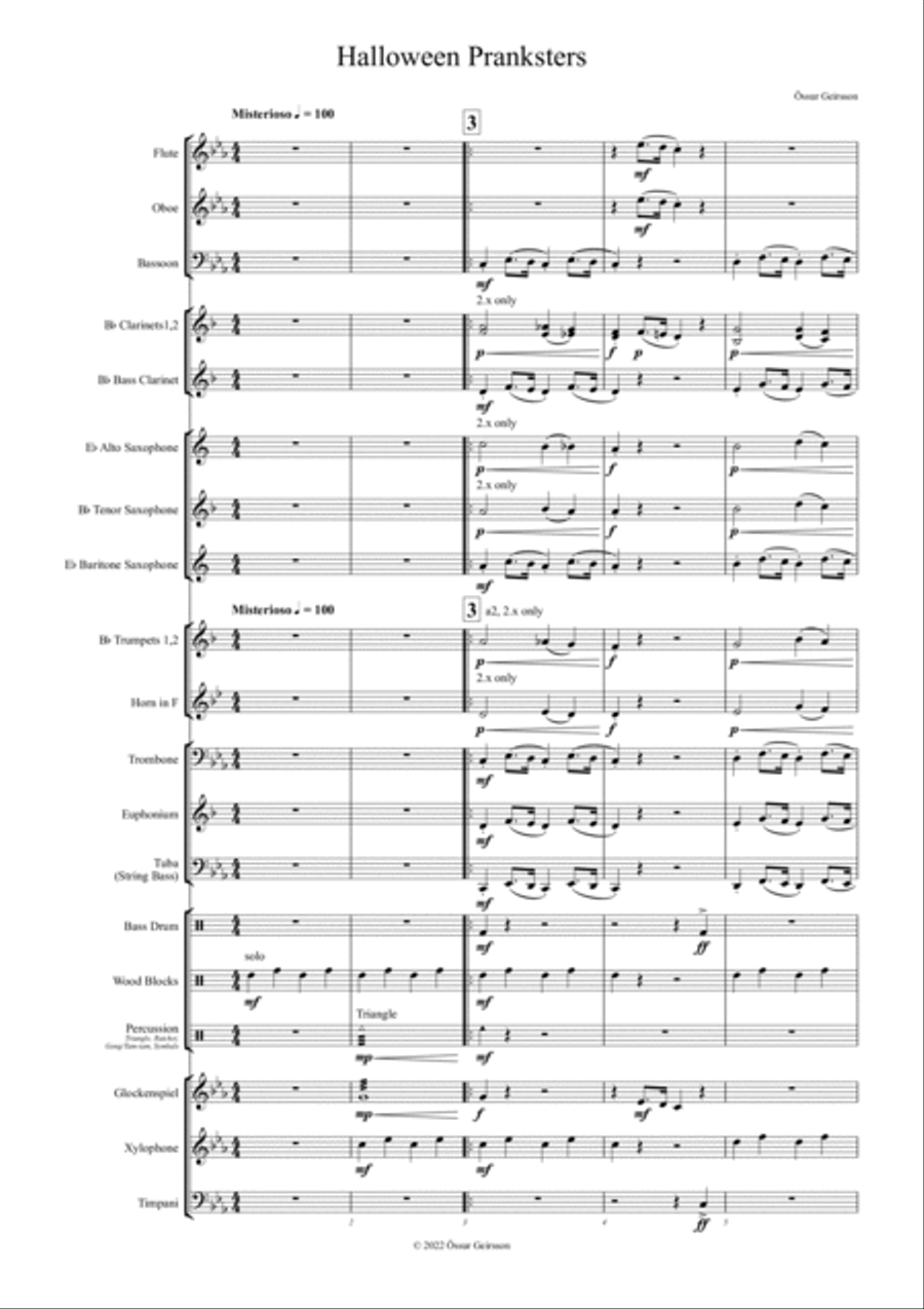 Halloween Pranksters Concert Band scores gallery preview page 3