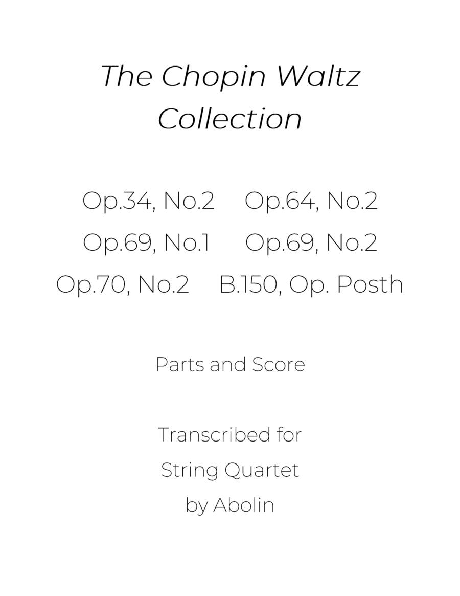 Chopin Waltz Collection for String Quartet String Quartet scores gallery preview page 1