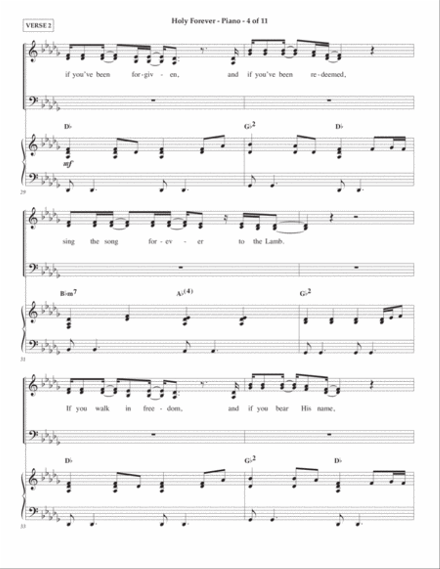 Holy Forever Piano, Vocal, Guitar scores gallery preview page 4