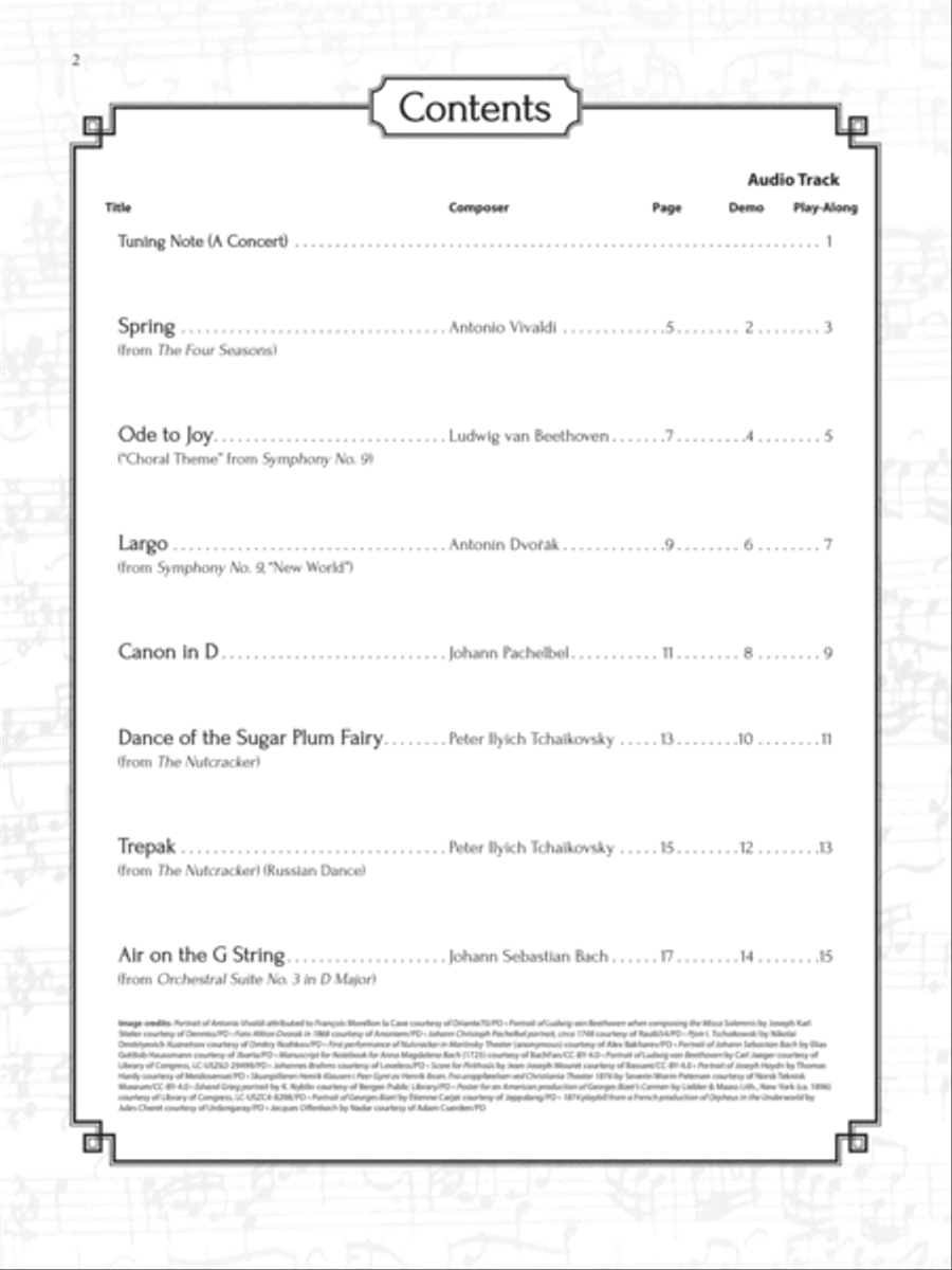 Easy Classical Themes Instrumental Solos for Strings String Orchestra scores gallery preview page 2
