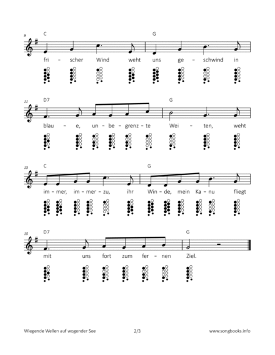 Wiegende Wellen auf wogender See ocarina scores gallery preview page 2
