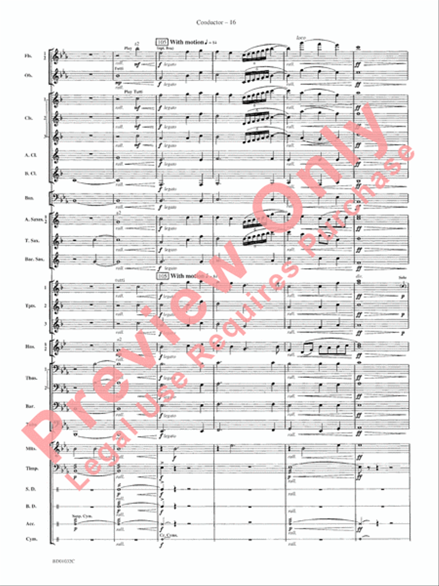 The Gathering of the Yeomen Concert Band scores gallery preview page 19