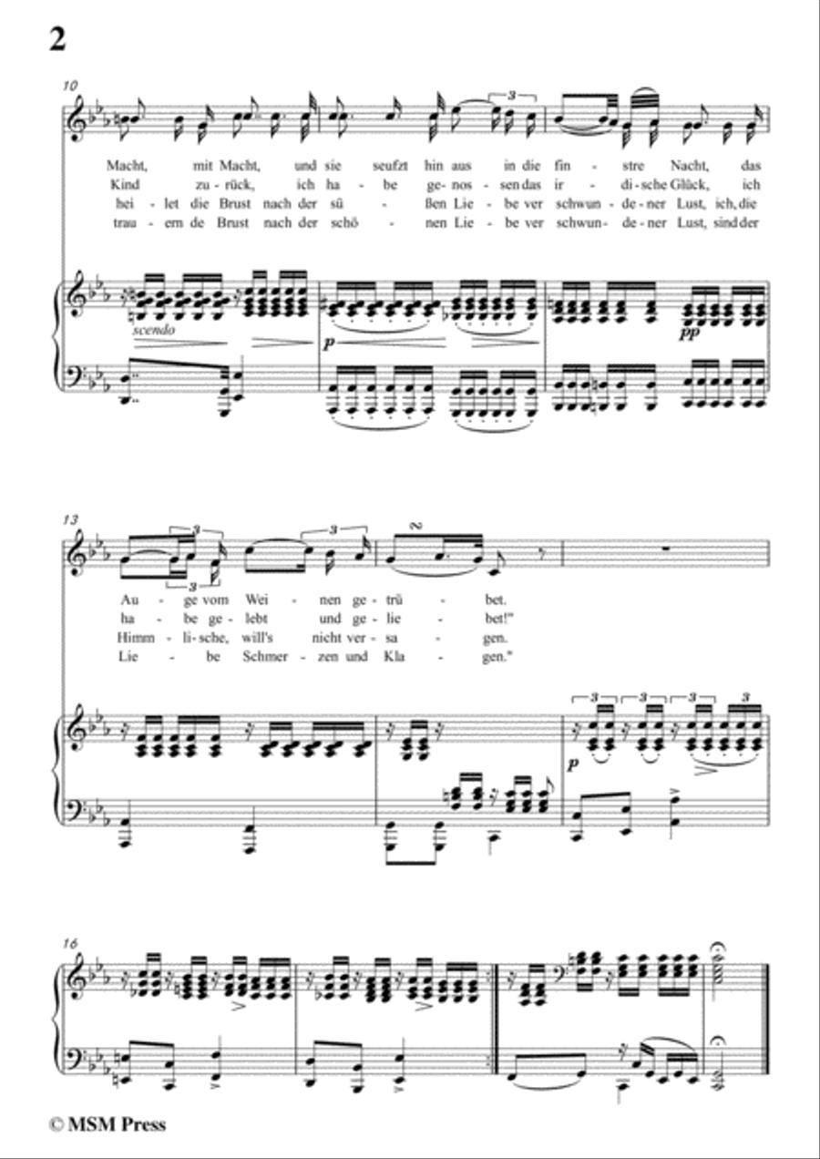 Schubert-Des Mädchens Klage,in c minor,Op.8,No.3,for Voice and Piano Voice Solo scores gallery preview page 4