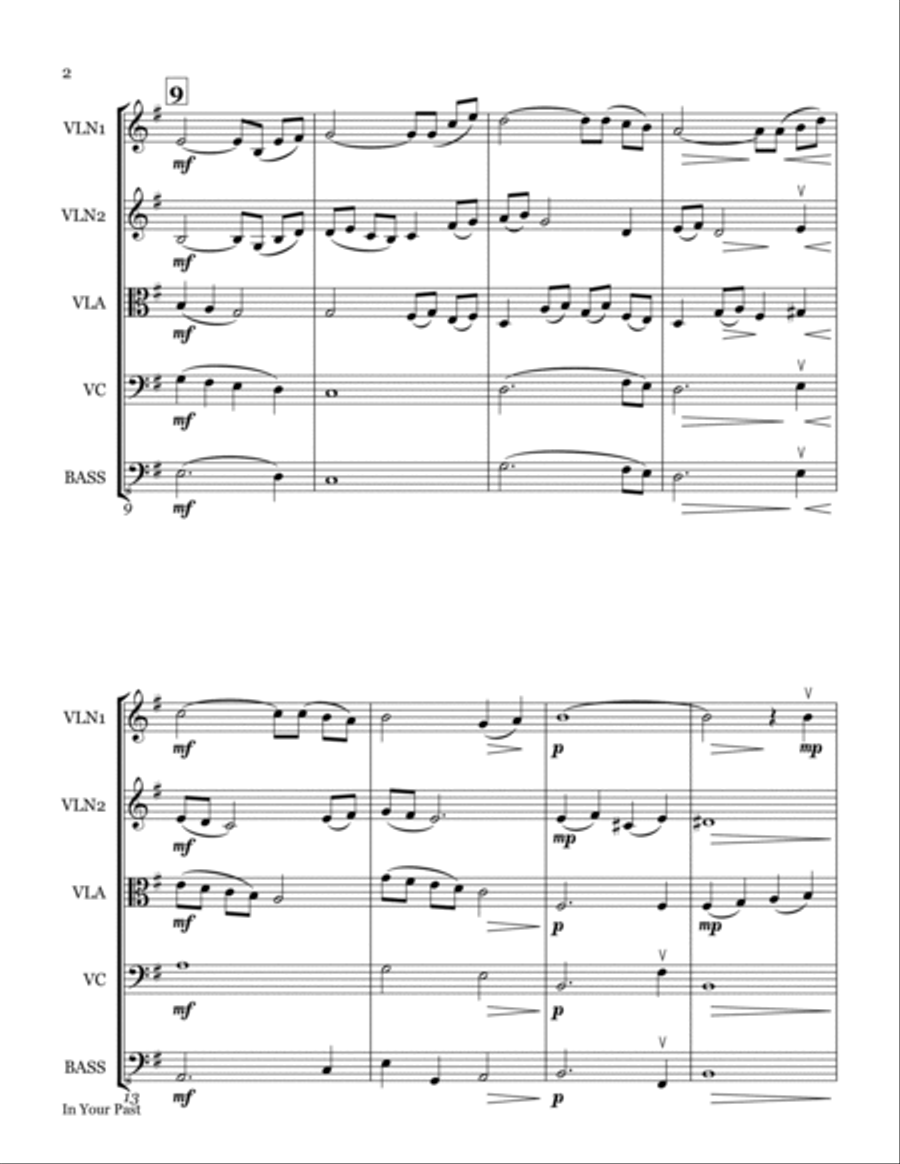 In Your Past String Quartet scores gallery preview page 2
