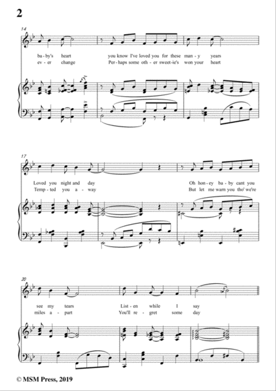 Turner Layton-After You've Gone,in B flat Major,for Voice and Piano Voice Solo scores gallery preview page 4