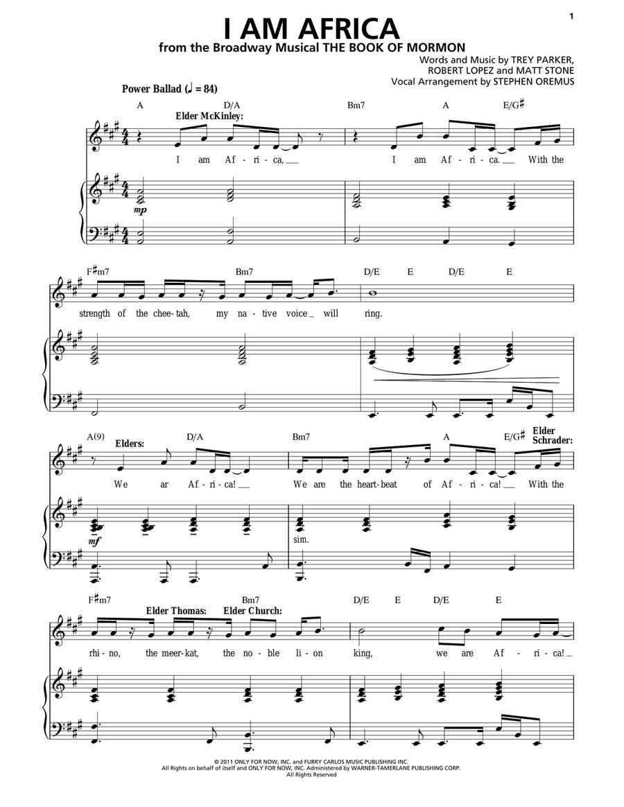 I Am Africa I Am Africa Voice scores gallery preview page 1