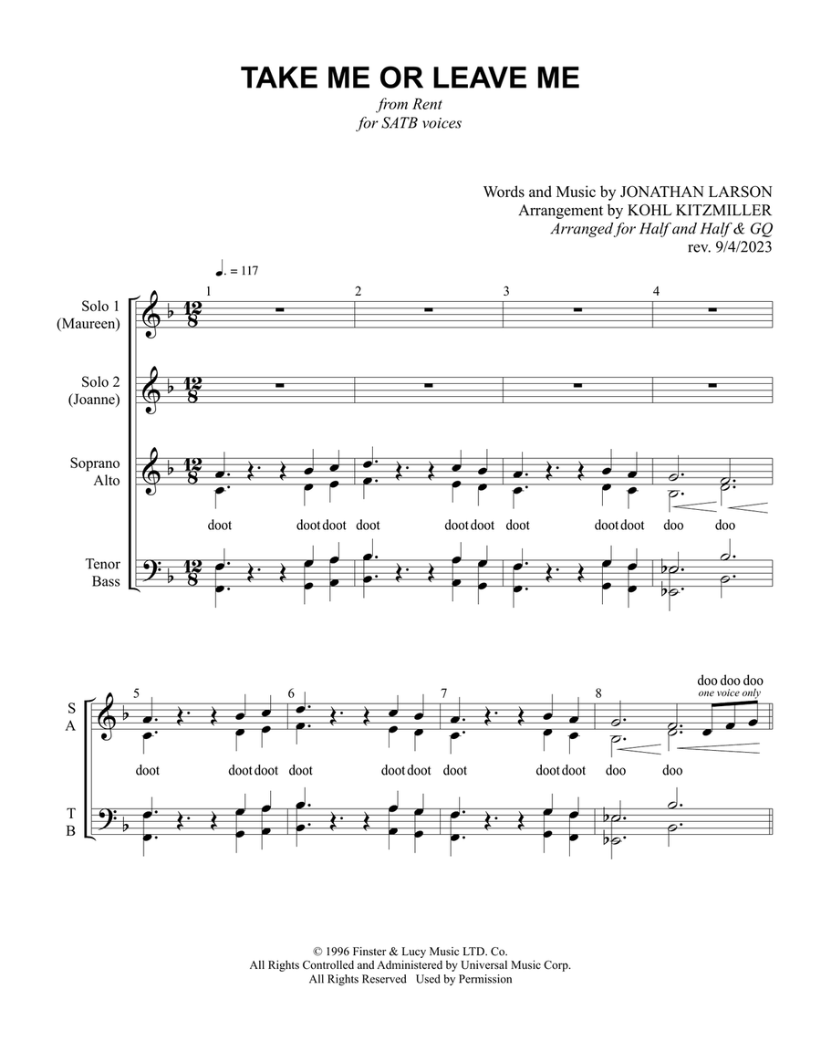 Take Me Or Leave Me Divisi scores gallery preview page 2