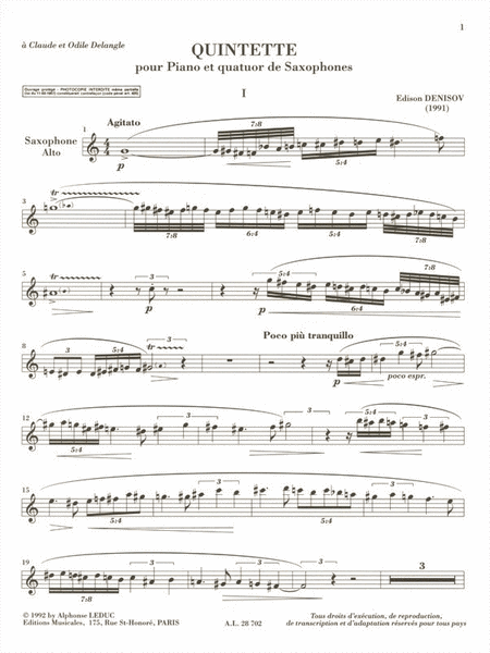Quintette (saxophones 4)