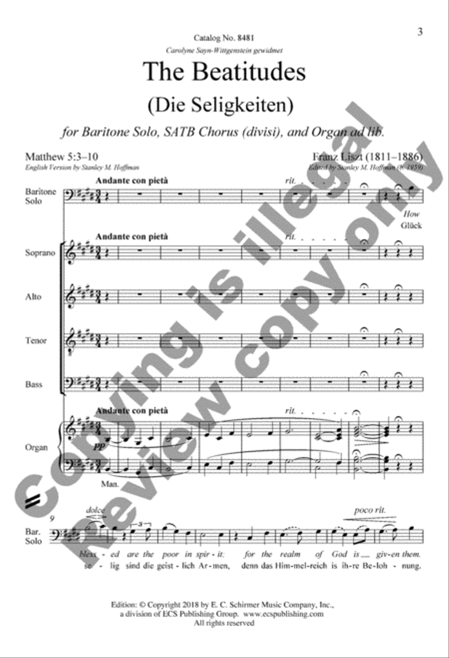 The Beatitudes (Die Seligkeiten) Divisi scores gallery preview page 2