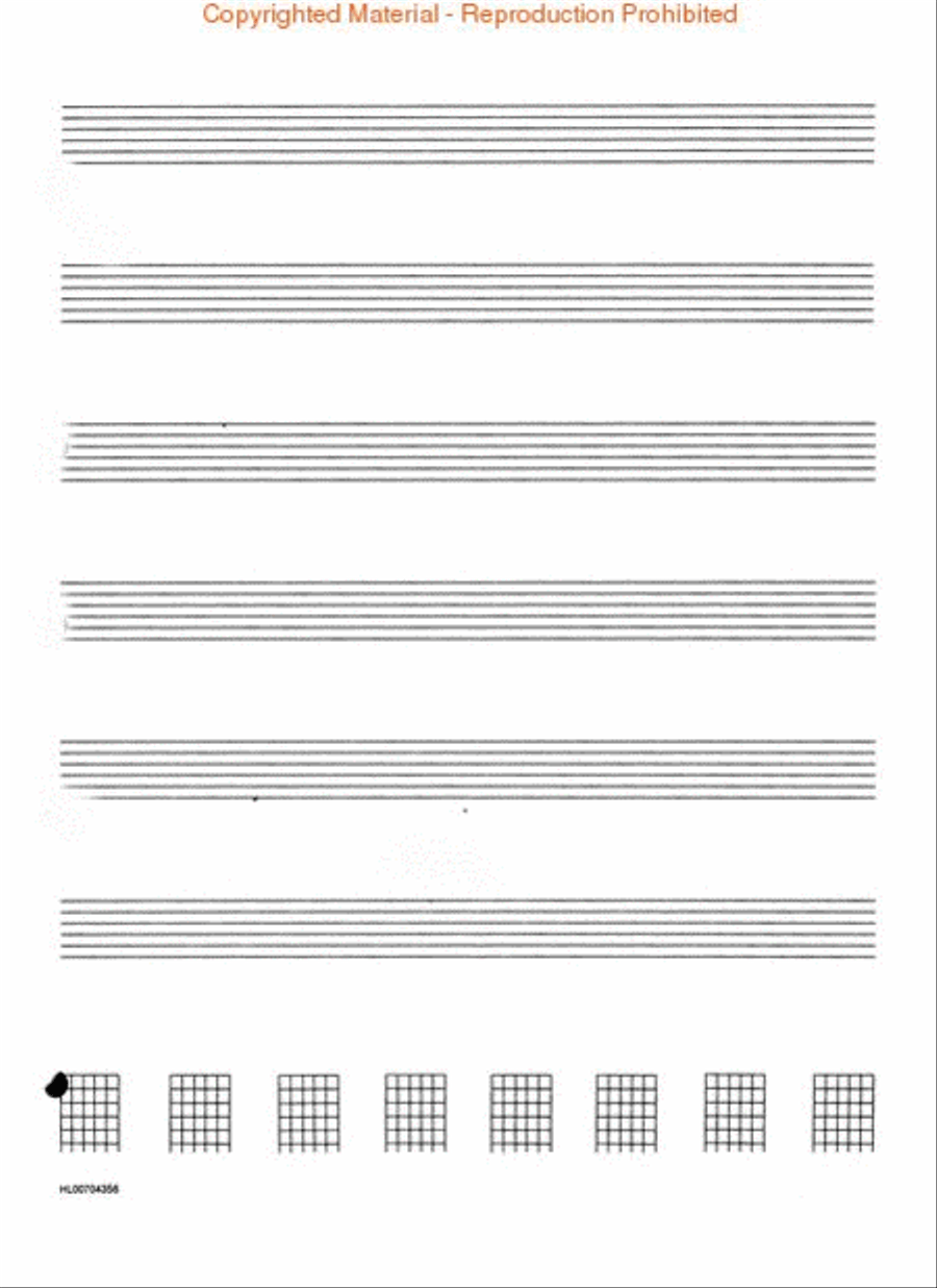 Guitar Tablature Manuscript Paper – Standard Guitar Tablature scores gallery preview page 3