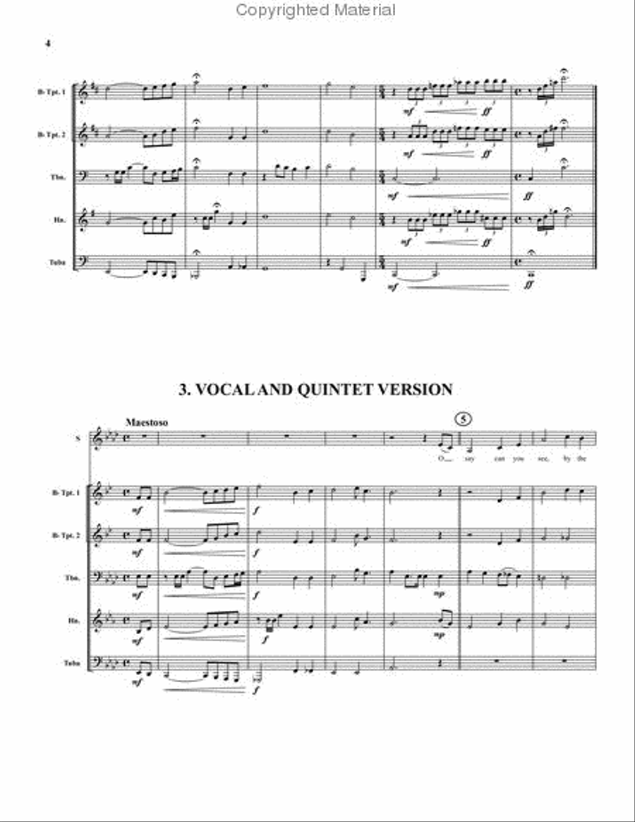 Star Spangled Banner Brass Quintet scores gallery preview page 3