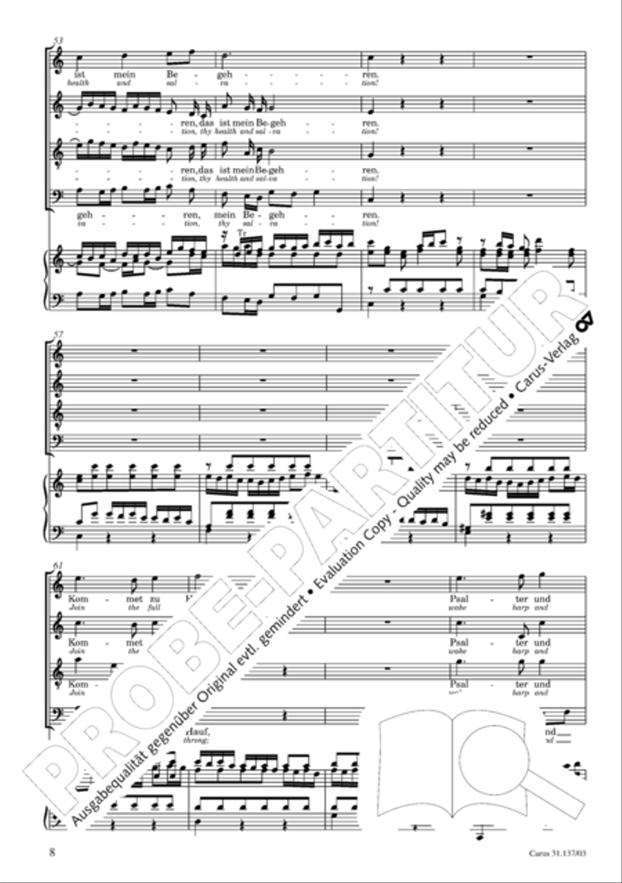 Praise ye, Almighty God, King and our ruler exalted (Lobe den Herren, den machtigen Konig der Ehren) ATB scores gallery preview page 9