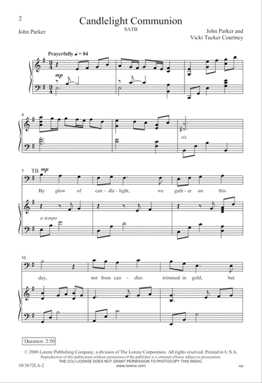 Candlelight Communion 4-Part scores gallery preview page 2