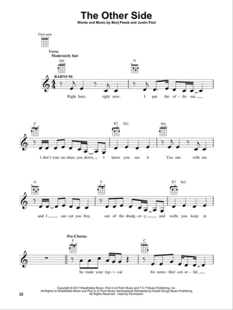 The Greatest Showman Ukulele scores gallery preview page 4