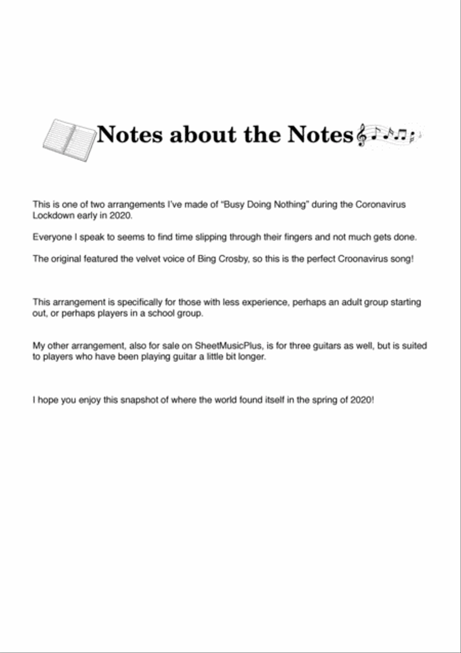 Busy Doing Nothing Guitar Ensemble scores gallery preview page 3