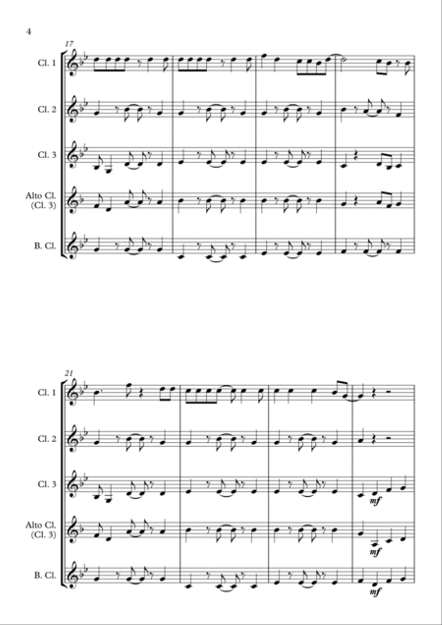 Shape Of You Clarinet Quartet scores gallery preview page 4