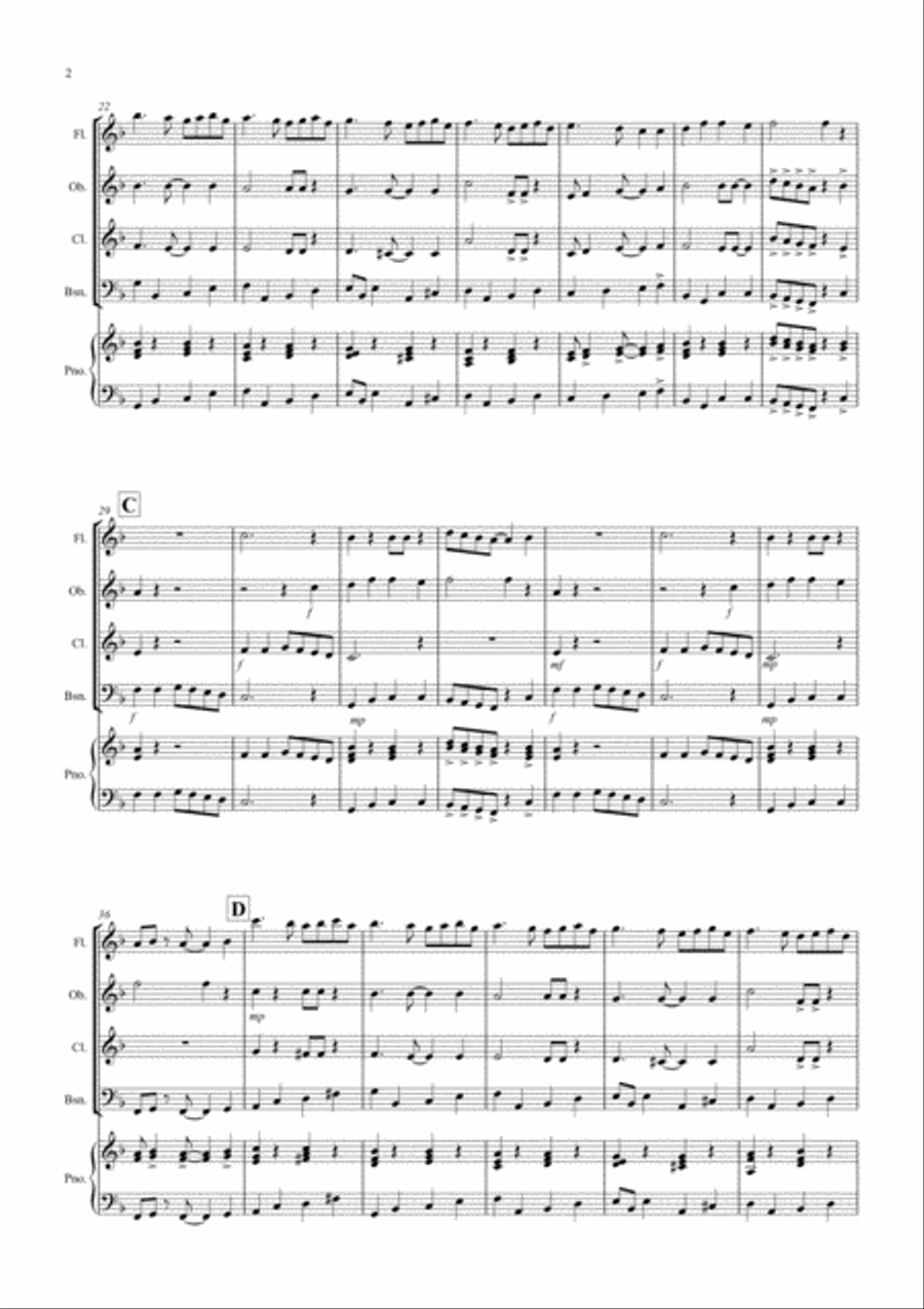 Ding Dong Merrily on High (Jazzy Style!) for Wind Quartet Ding Dong Merrily on High (Jazzy Style!) for Wind Quartet Woodwind Quartet scores gallery preview page 2