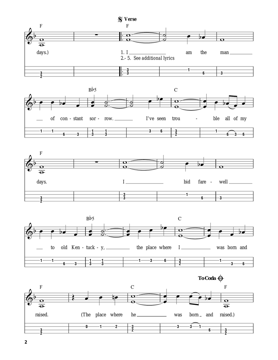 I Am A Man Of Constant Sorrow Mandolin scores gallery preview page 2