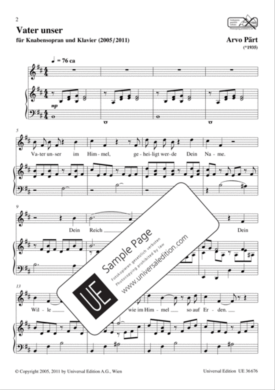 Vater unser Chamber Music scores gallery preview page 3