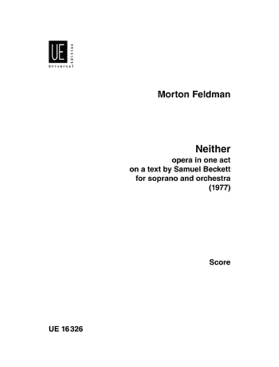 Neither (Opera in One Act) (S. School and Community scores gallery preview page 1
