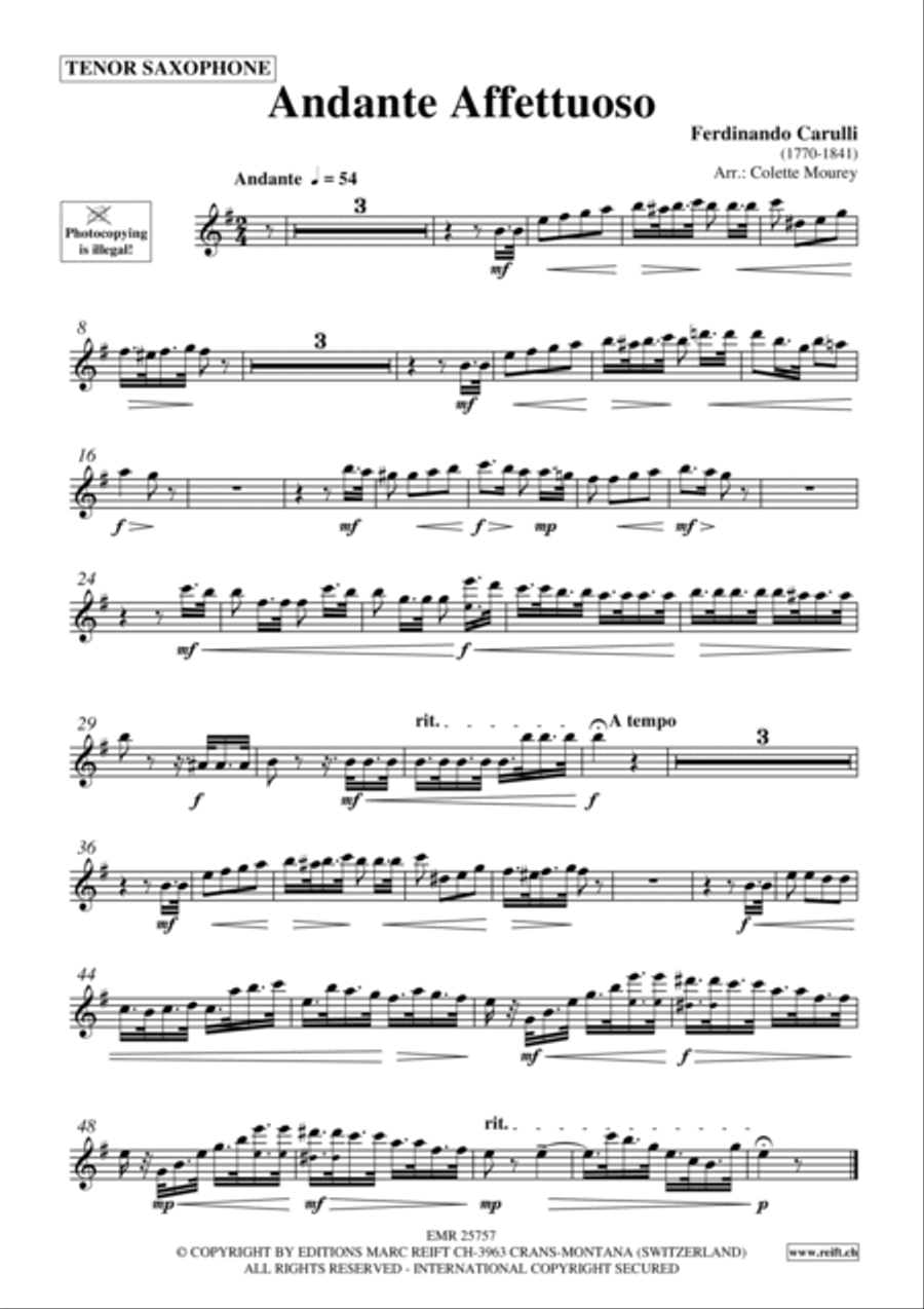 Andante Affettuoso Tenor Saxophone scores gallery preview page 2