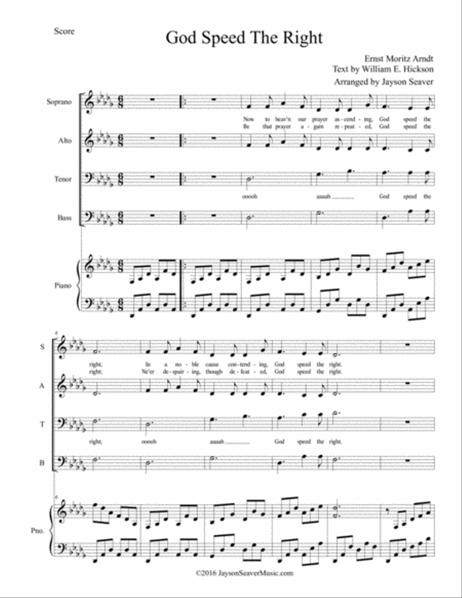 God Speed The Right 4-Part scores gallery preview page 2