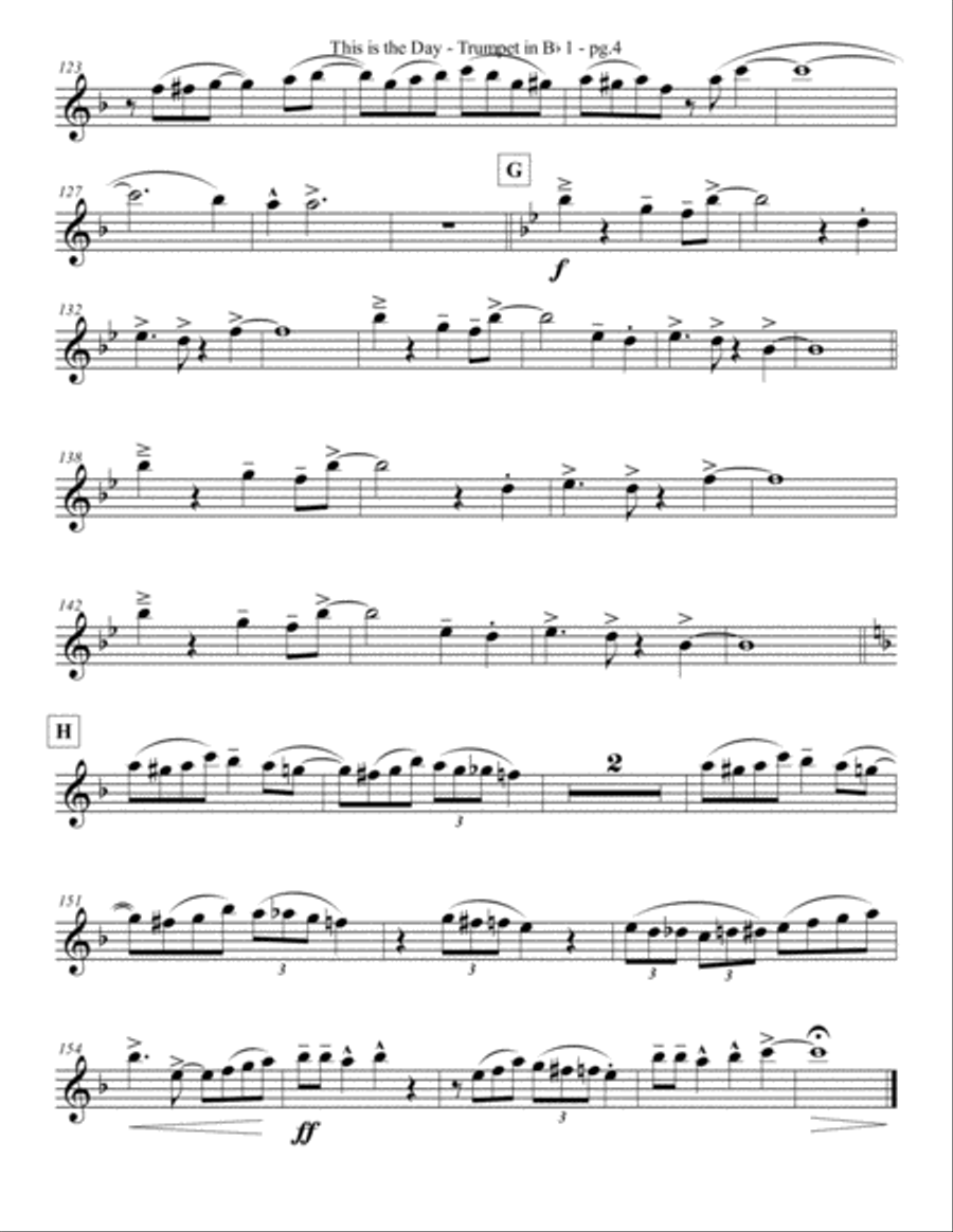 This is the Day for Trumpet Quartet by Eddie Lewis Brass Ensemble scores gallery preview page 5