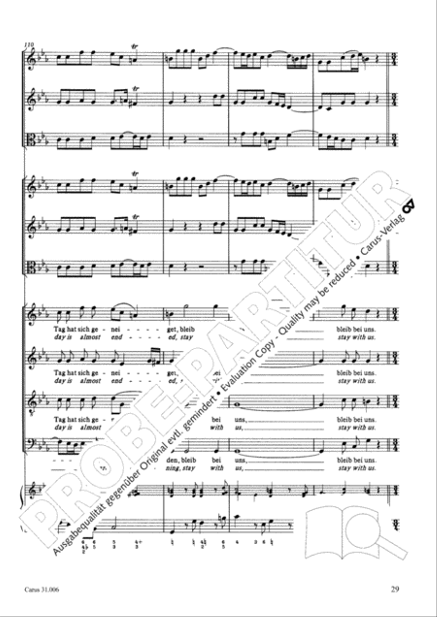 Stay with us, for it draws on toward evening (Bleib bei uns, denn es will Abend werden) 4-Part scores gallery preview page 30