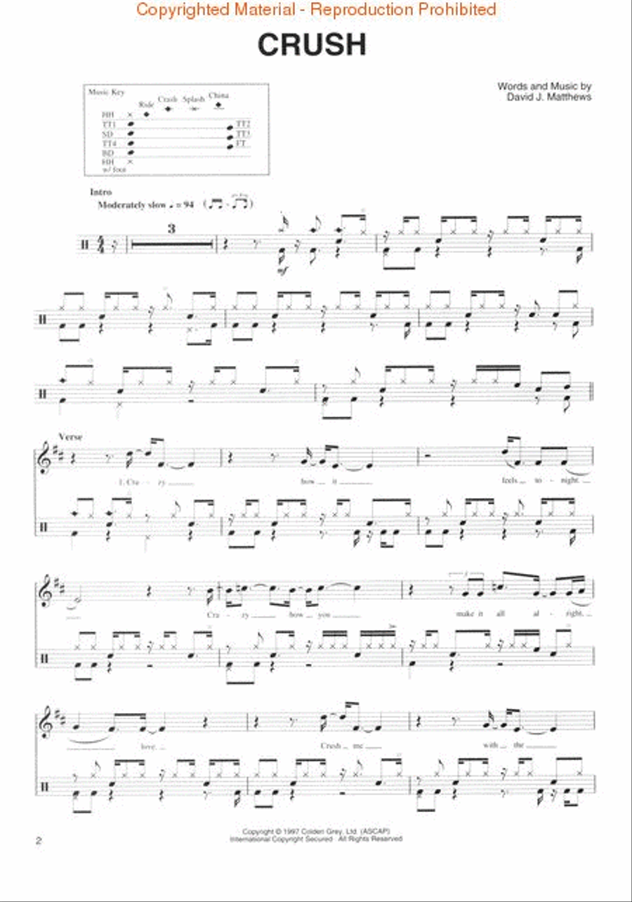Dave Matthews Band - Fan Favorites for Drums Electric Guitar scores gallery preview page 2