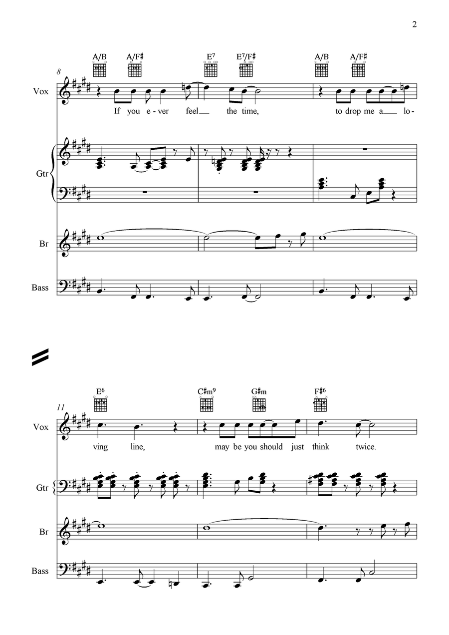 Each And Every One Piano, Vocal scores gallery preview page 3