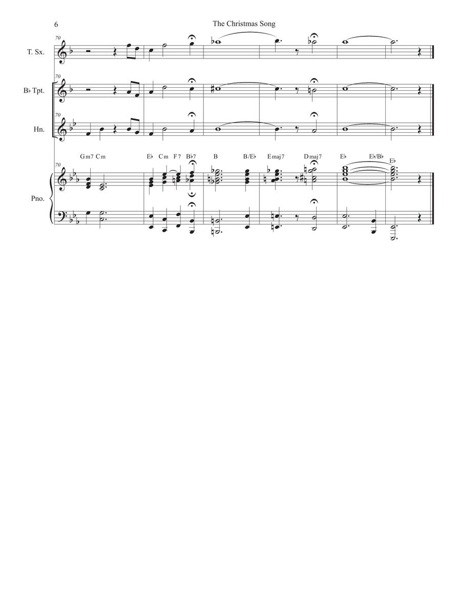 The Christmas Song (Chestnuts Roasting On An Open Fire) Brass Duet scores gallery preview page 6