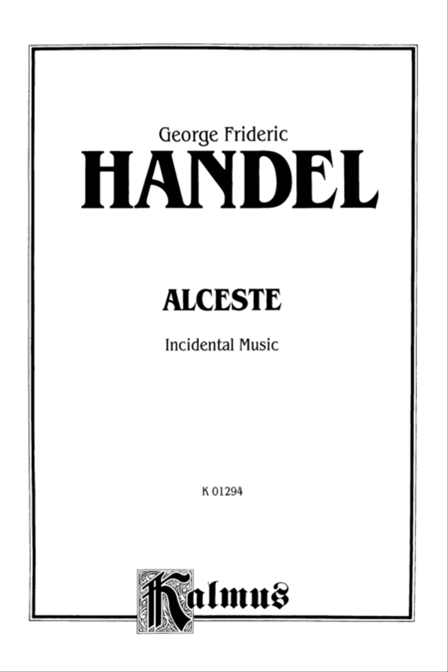 Alceste, Incidental Music (1750) 4-Part scores gallery preview page 2