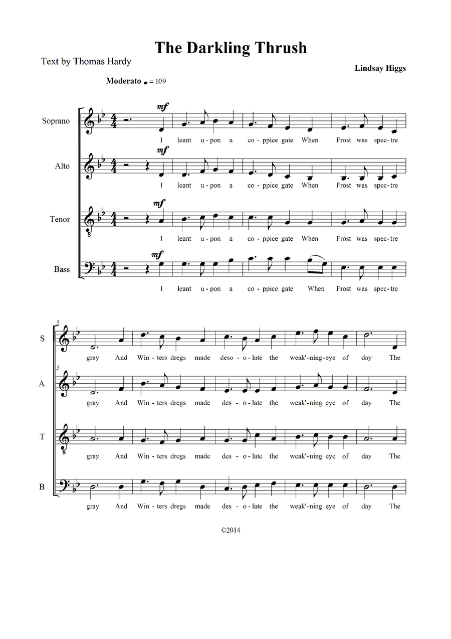 The Darkling Thrush The Darkling Thrush 4-Part scores gallery preview page 4