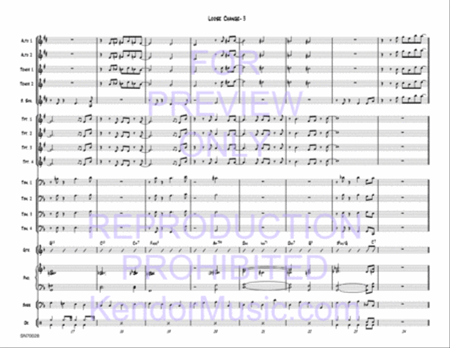 Loose Change (Full Score) Jazz Ensemble scores gallery preview page 4