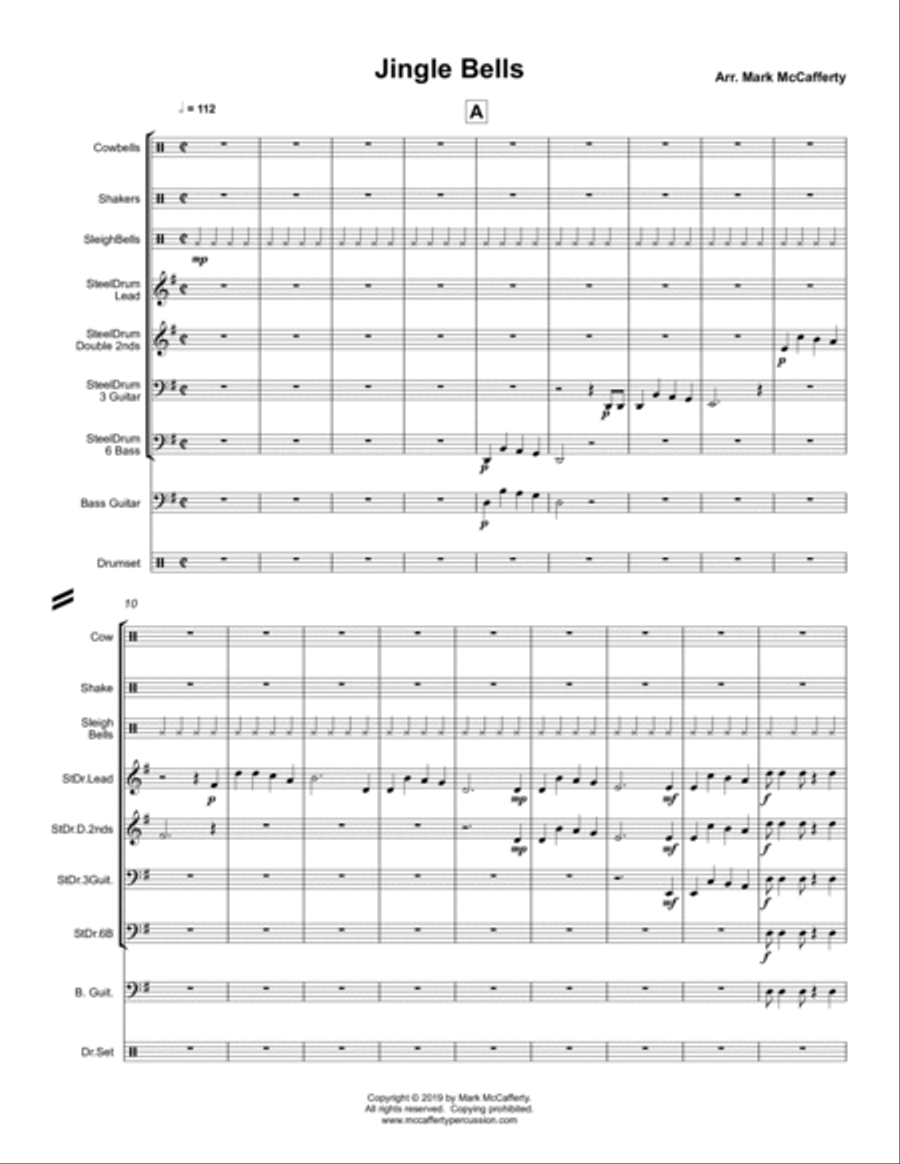 Jingle Bells for Steel Drums Steel Drum Band scores gallery preview page 2