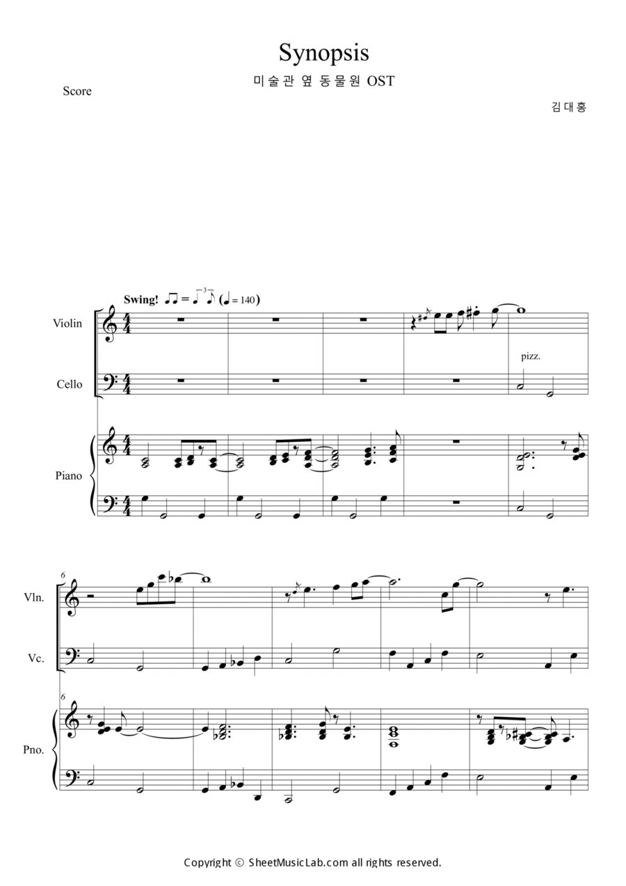 Synopsis Piano Trio scores gallery preview page 1