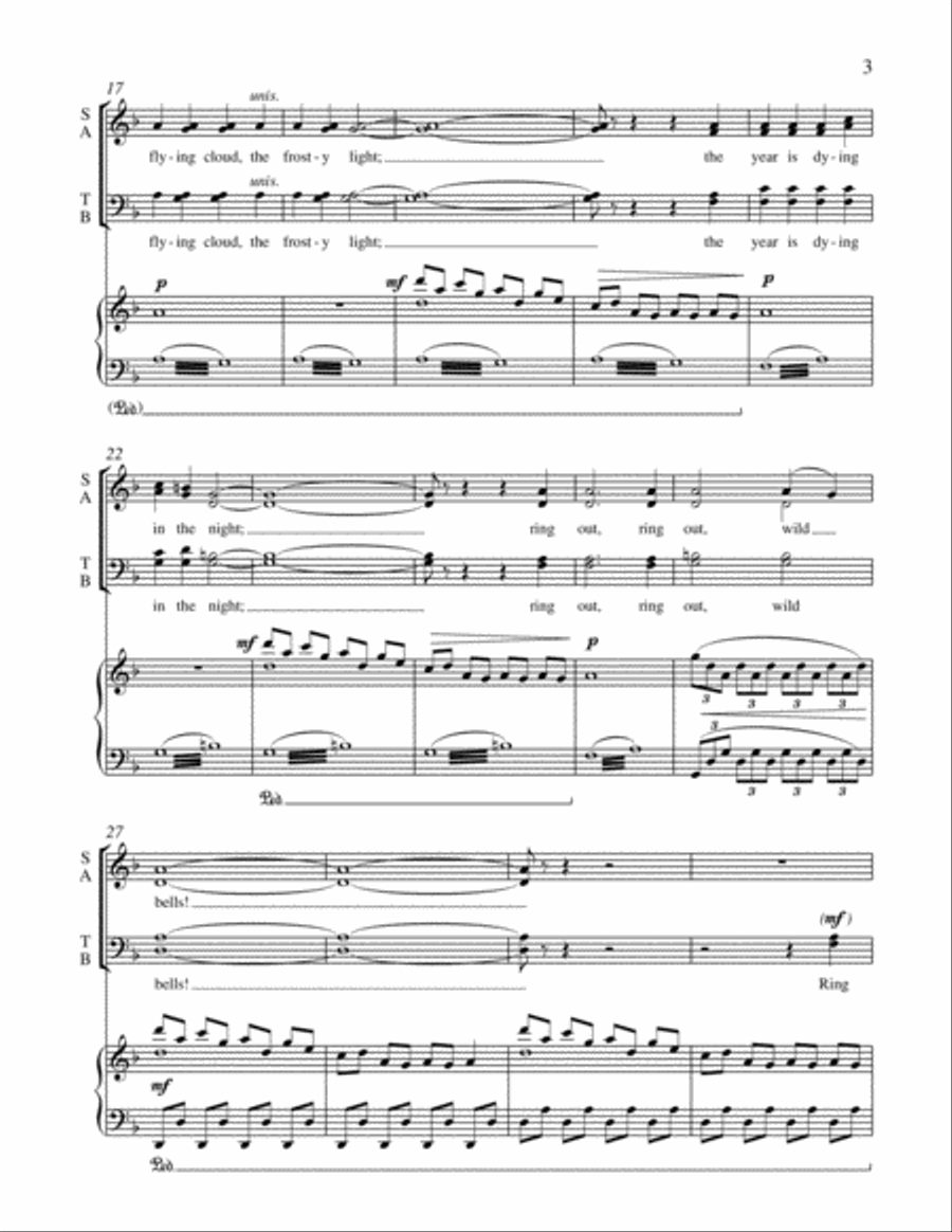 Ring Out, Wild Bells 4-Part scores gallery preview page 3